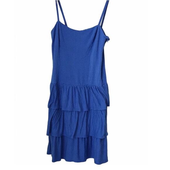 2 FOR $5 SALE H&M Divided Blue/White Tiered Dress With Spaghetti Straps Size 4 - Picture 1 of 6